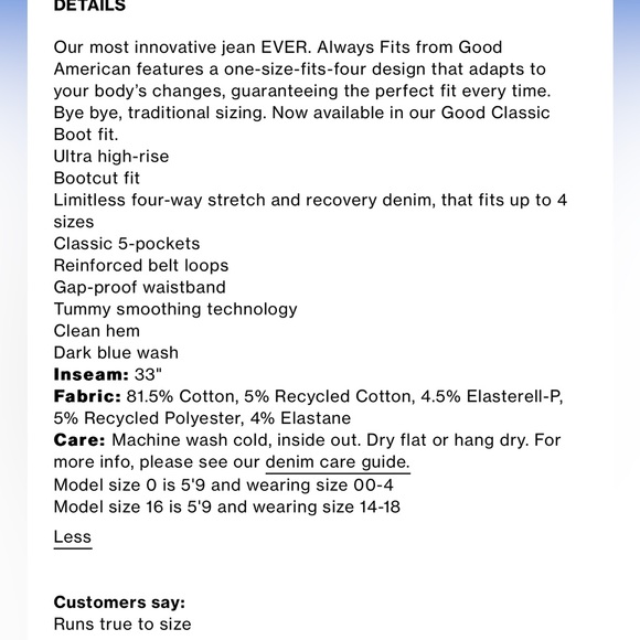 Good American always fits jeans in indigo 446 - Picture 7 of 7